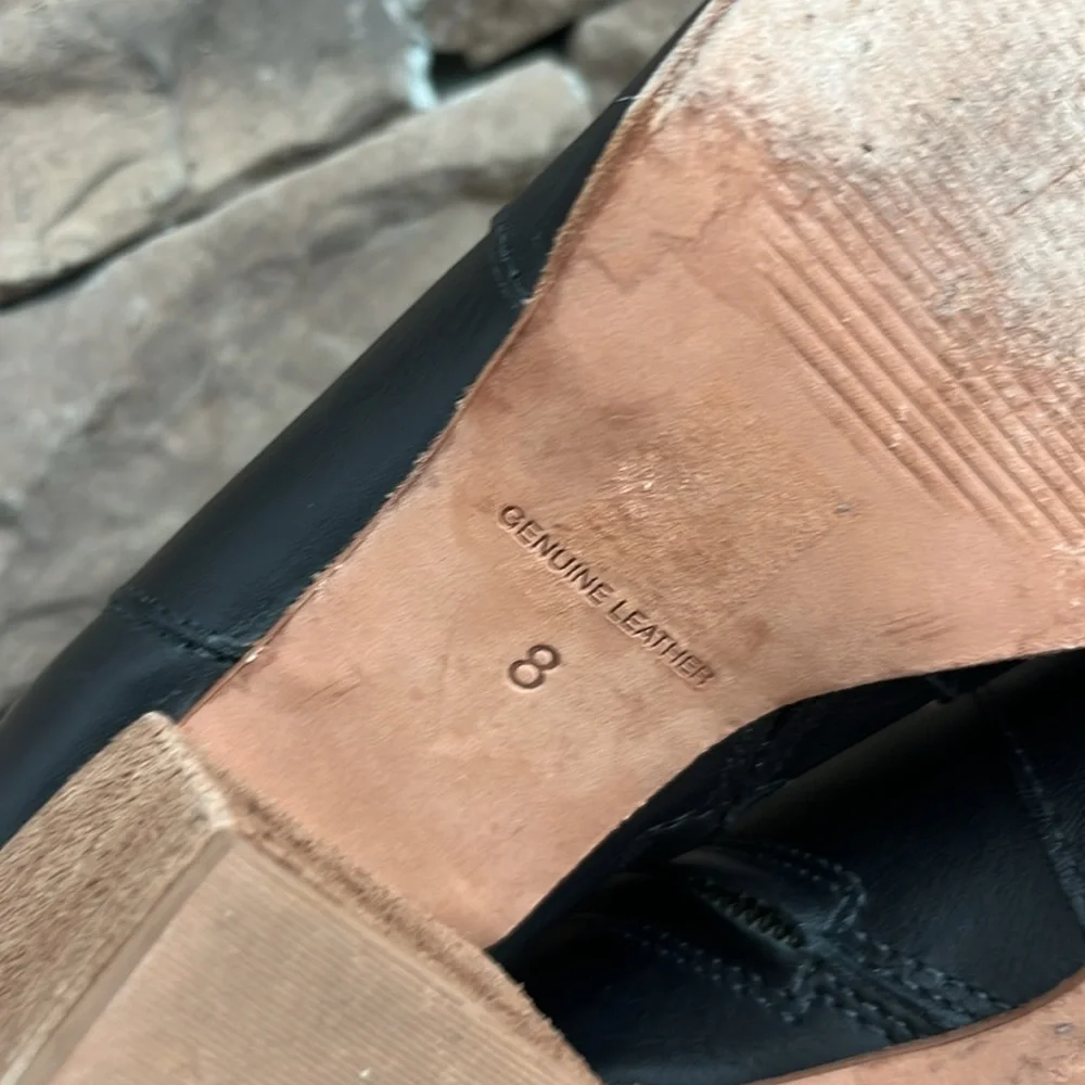 Madewell Brenner Black Leather Ankle Boots /‎ SZ 8